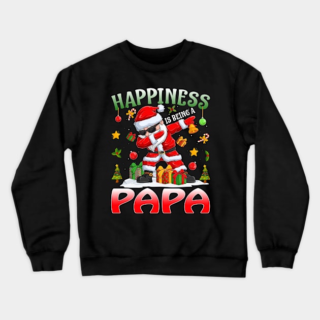 Happiness Is Being A Papa Santa Christmas Crewneck Sweatshirt by intelus